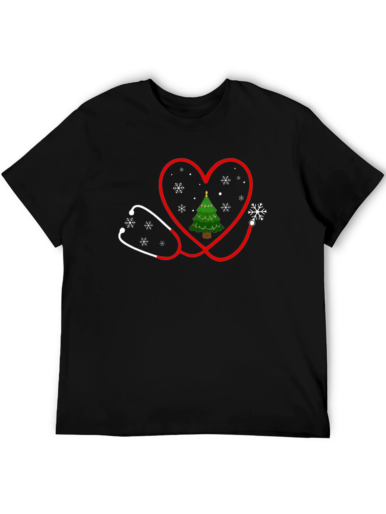 Christmas Tree Stethoscope Heart T-Shirt