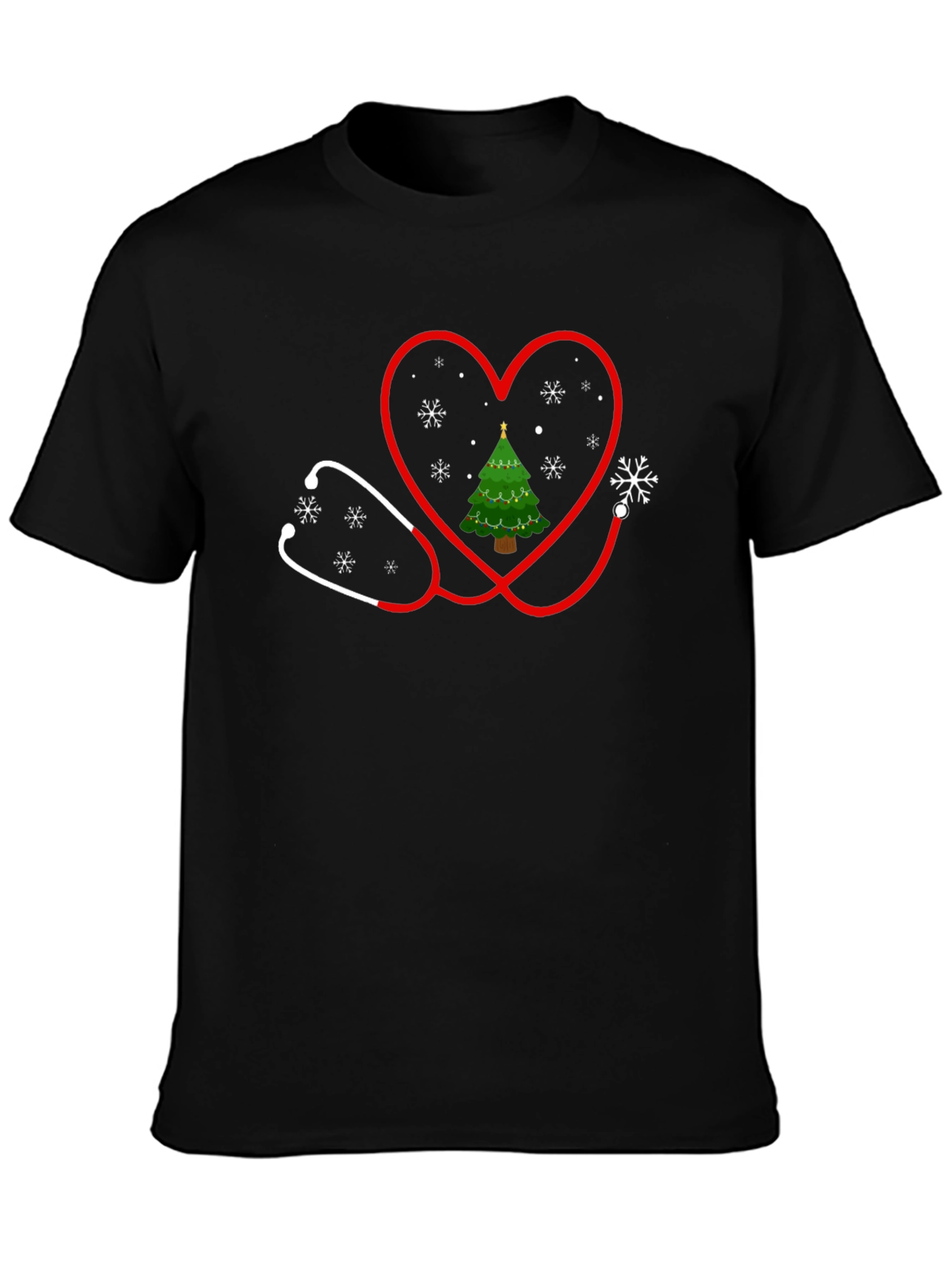Christmas Tree Stethoscope Heart T-Shirt