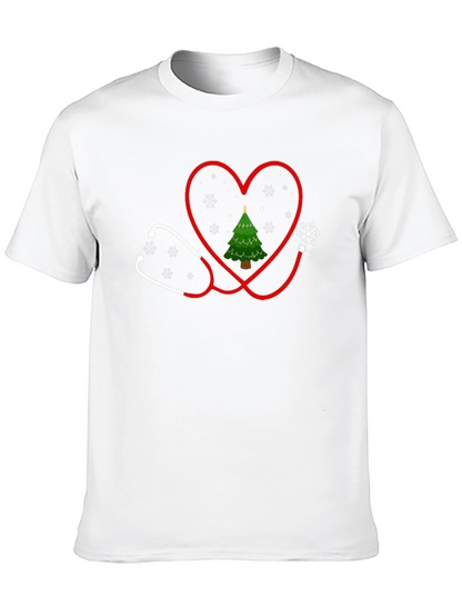Christmas Tree Stethoscope Heart T-Shirt