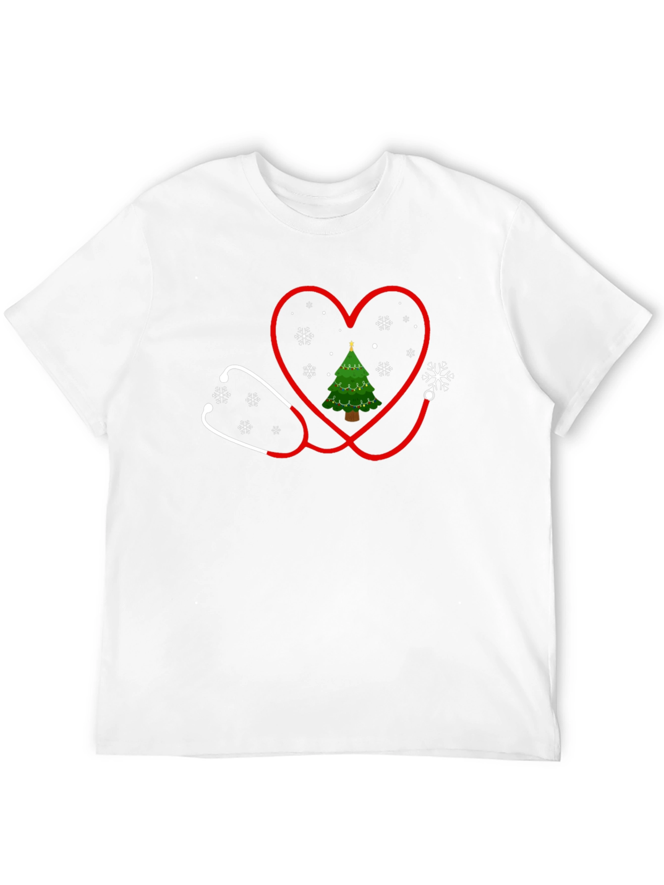 Christmas Tree Stethoscope Heart T-Shirt