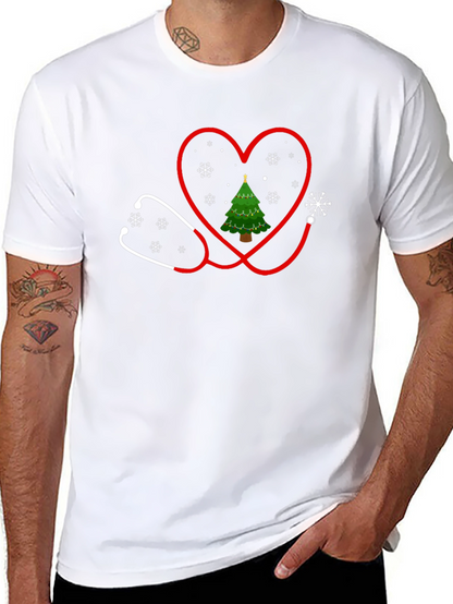 Christmas Tree Stethoscope Heart T-Shirt