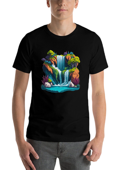 Waterfall Graphic Tee - Nature Scene Shirt