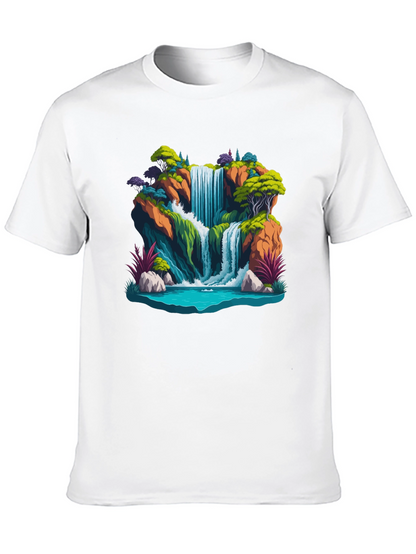 Waterfall Graphic Tee - Nature Scene Shirt