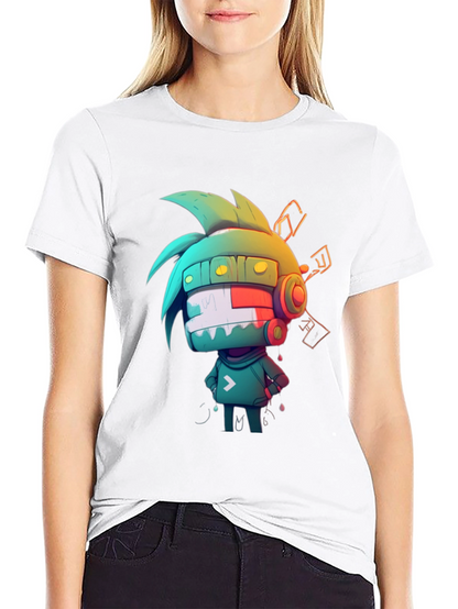 Cool Cartoon Graphic Tee - Black