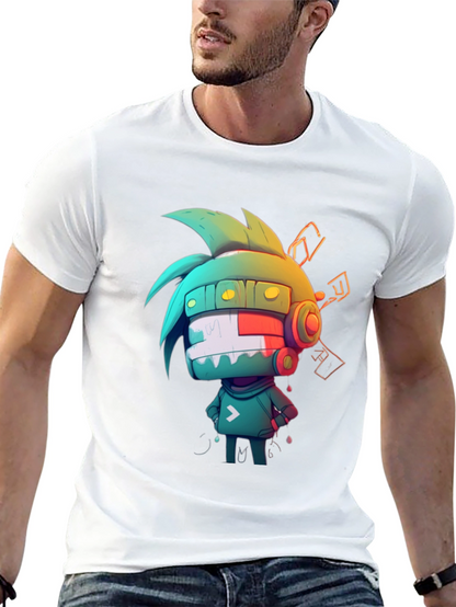 Cool Cartoon Graphic Tee - Black