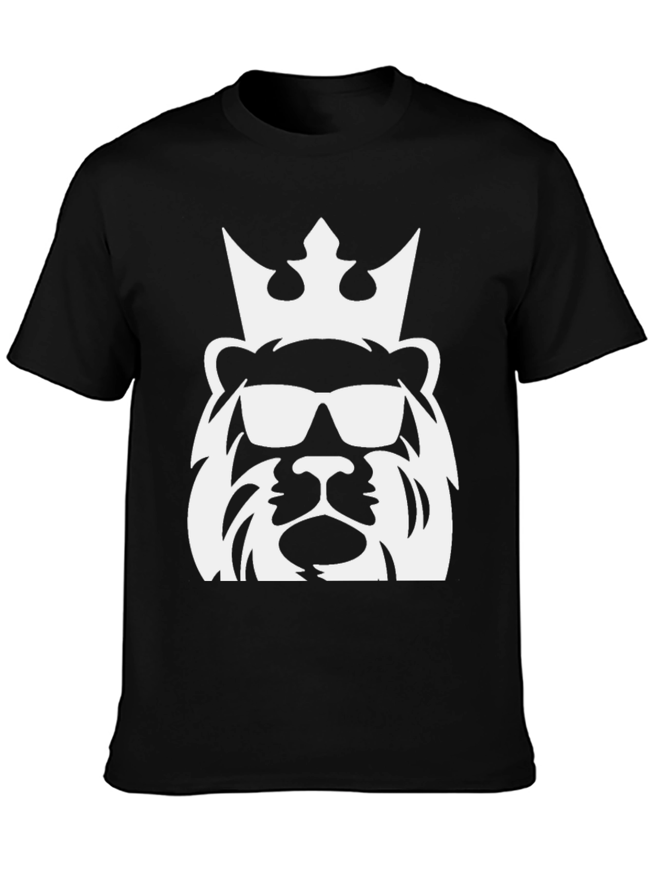 Cool Lion King Graphic Tee - Black