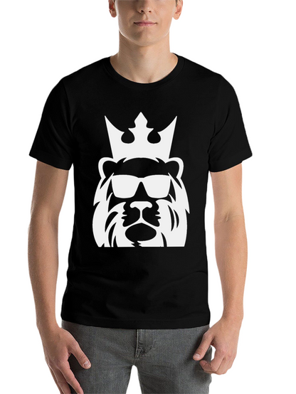 Cool Lion King Graphic Tee - Black