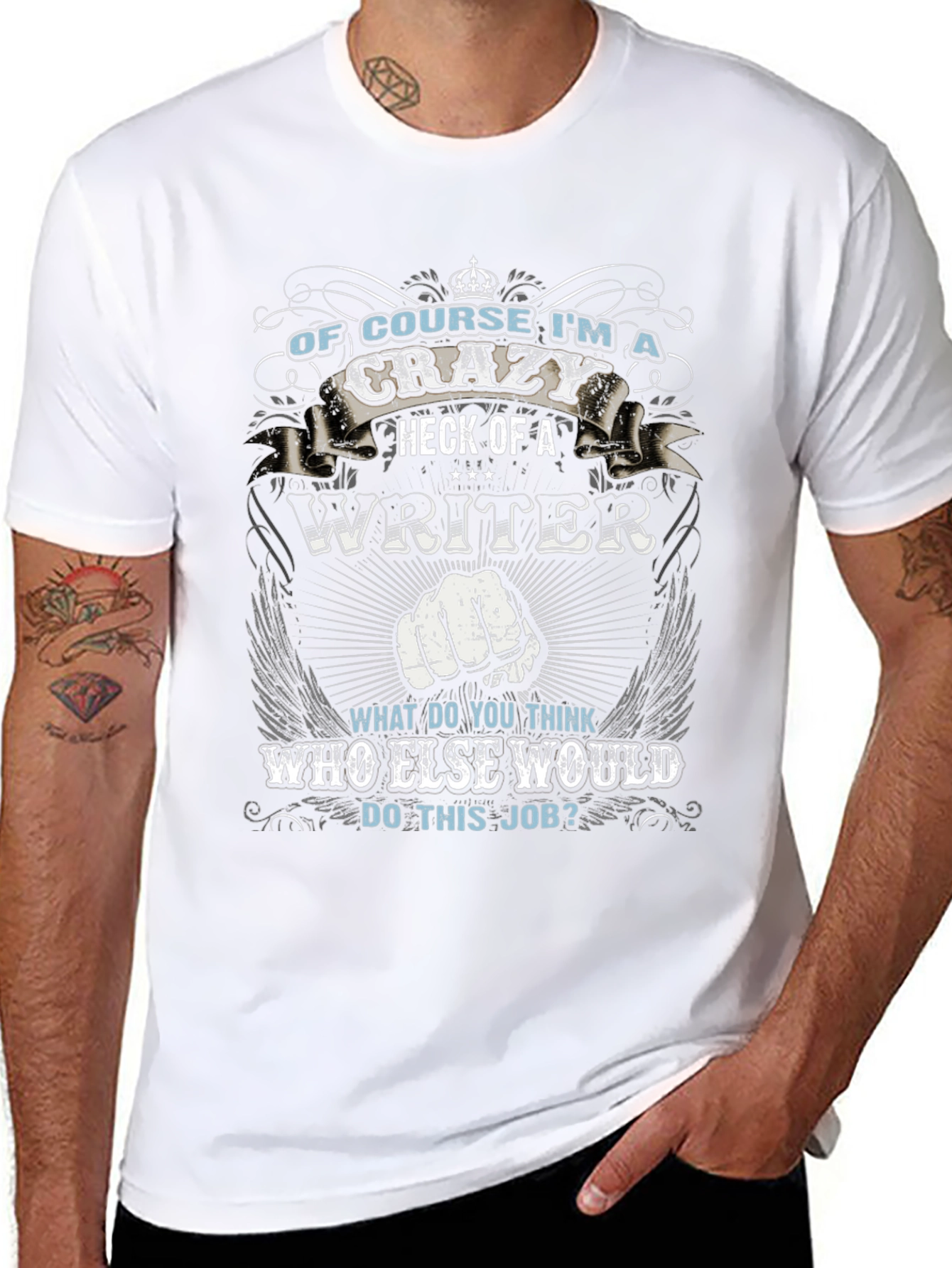 Crazy Writer T-Shirt - Funny Novelty Tee