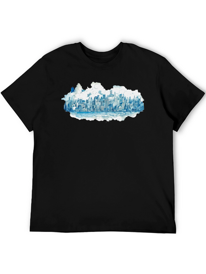 Cityscape Cloud Tee - Urban Dreamscape T-Shirt