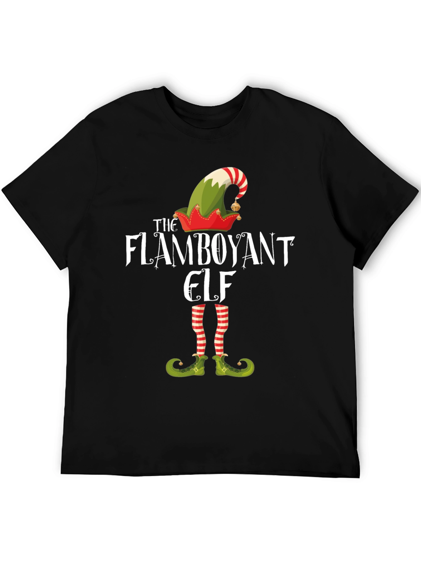 Flamboyant Elf Graphic Tee - Holiday T-Shirt