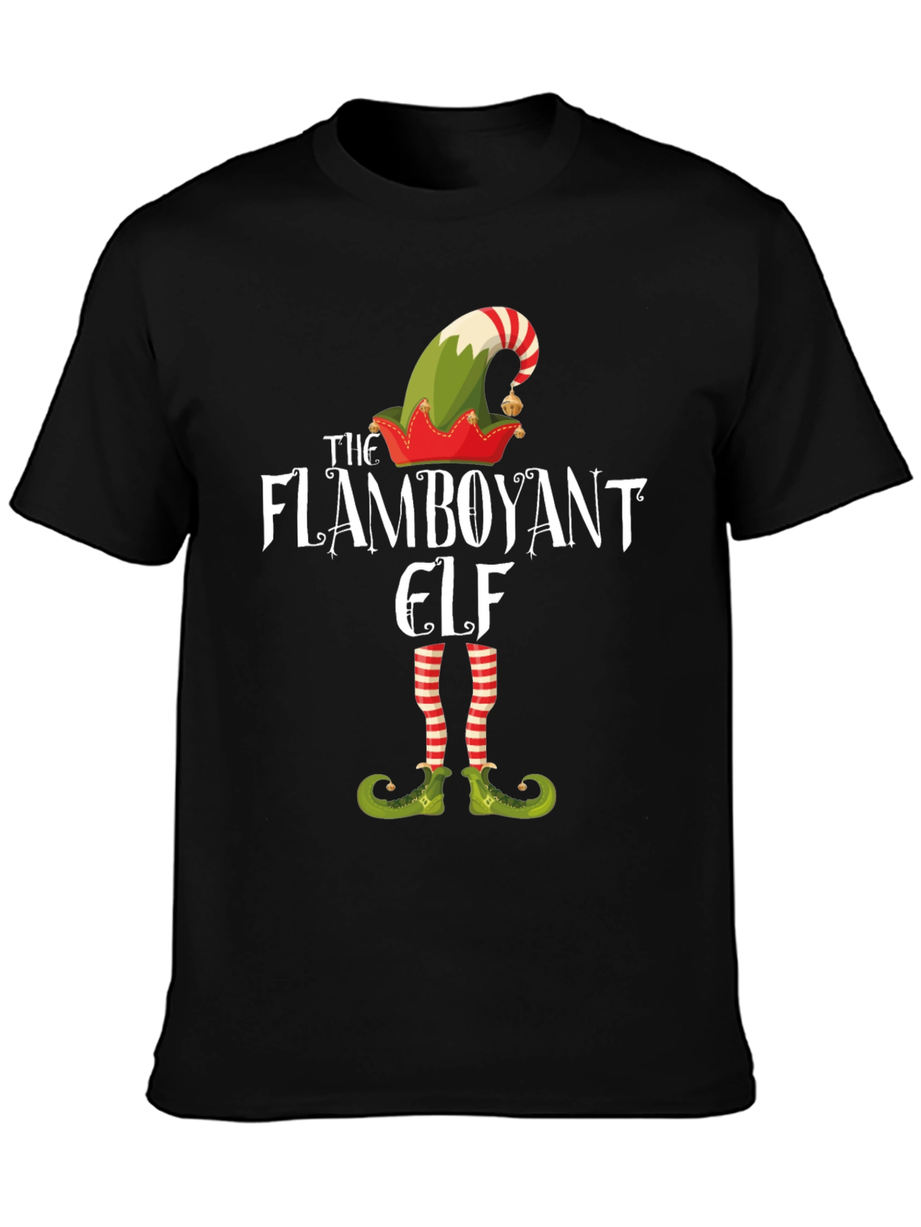 Flamboyant Elf Graphic Tee - Holiday T-Shirt