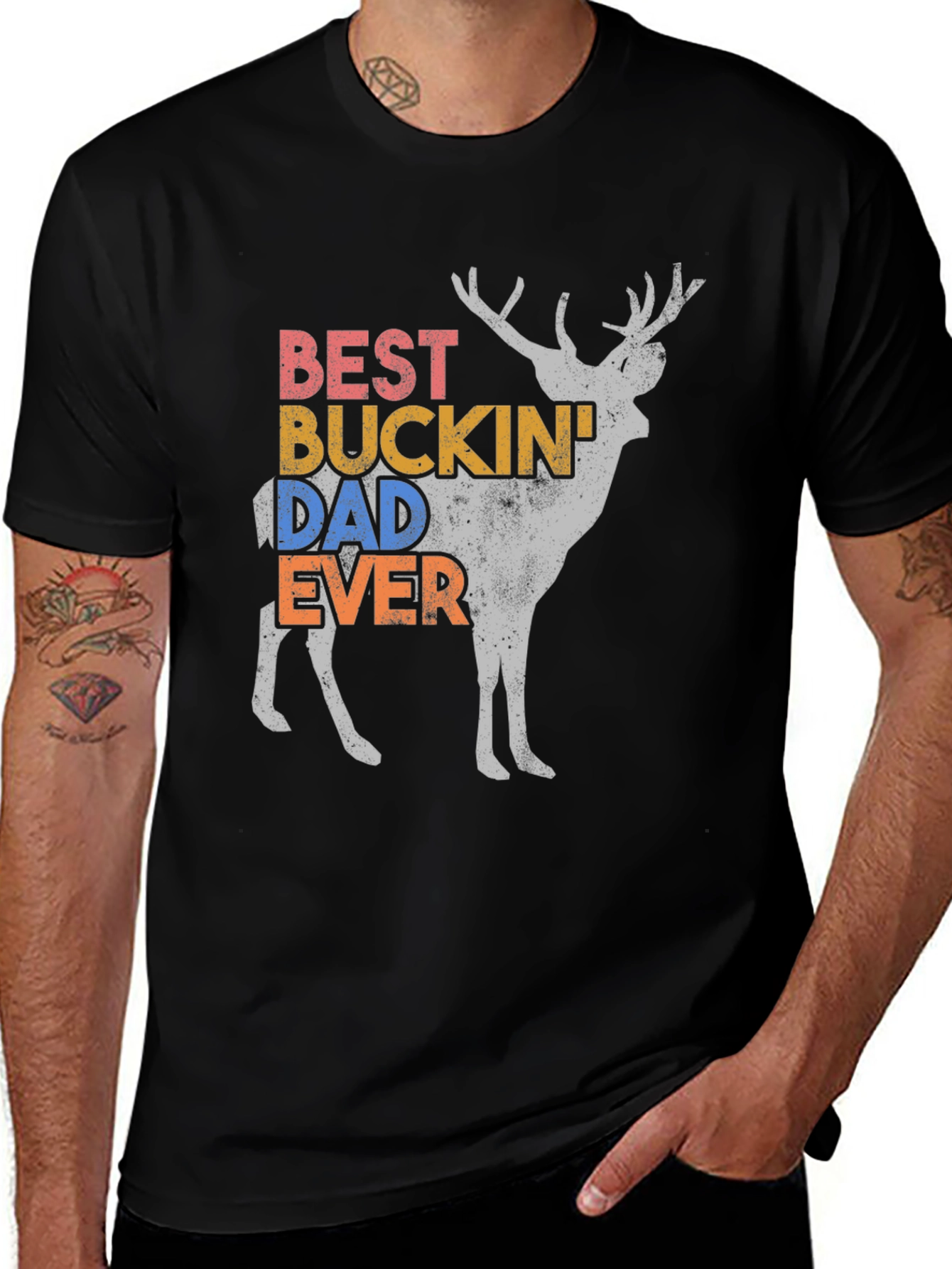 Best Buckin Dad Ever Deer Graphic Tee