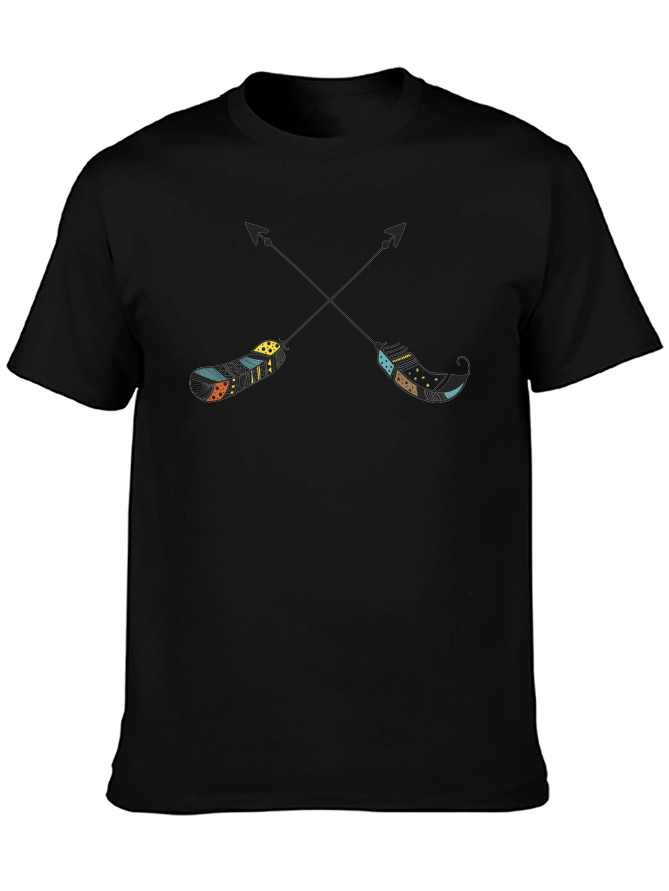 Tribal Arrow Tee - Casual Black T-Shirt