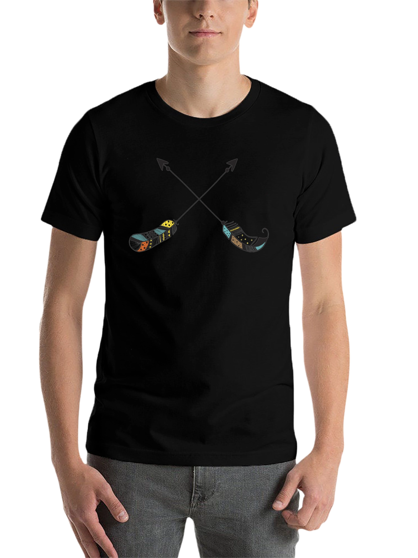 Tribal Arrow Tee - Casual Black T-Shirt