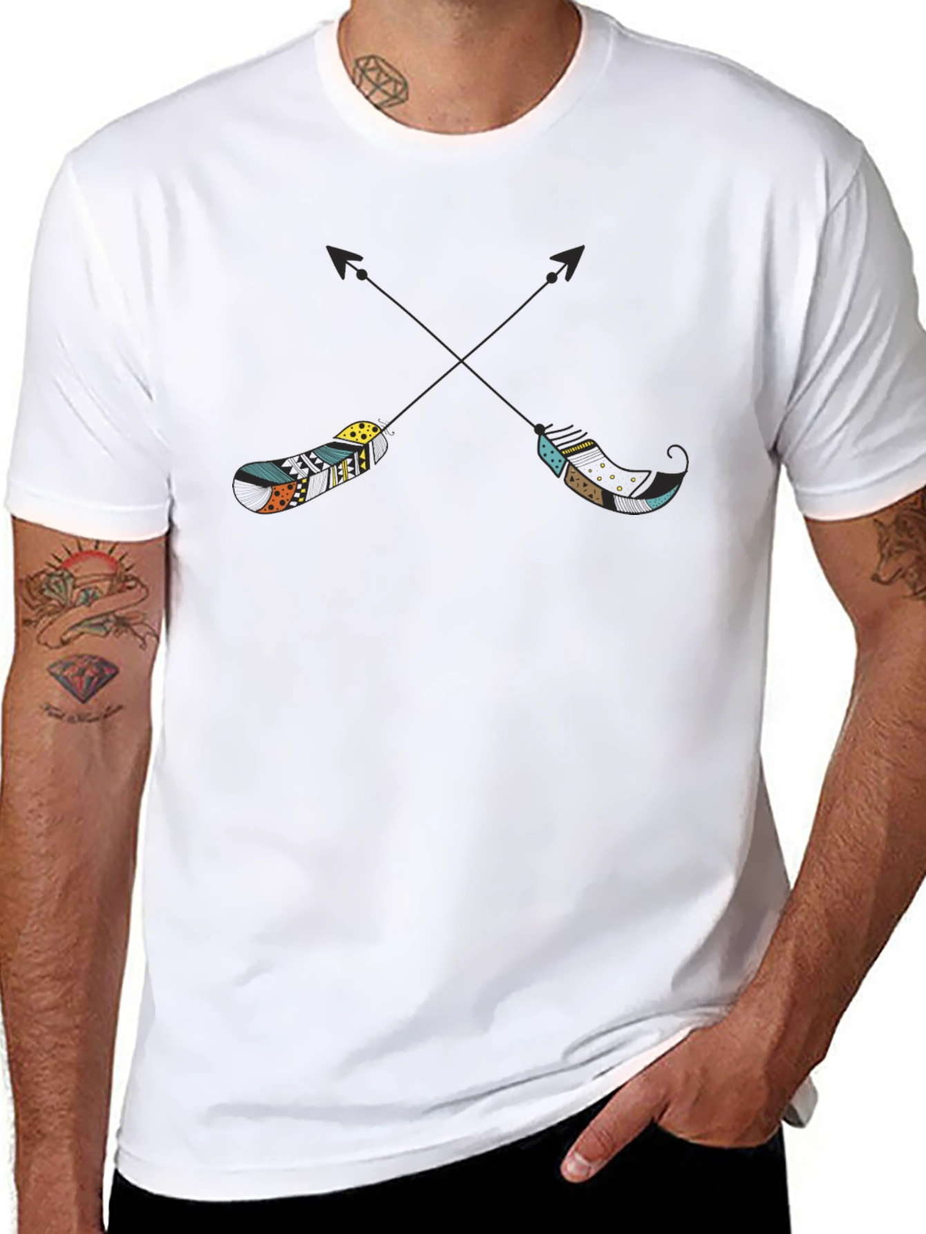 Tribal Arrow Tee - Casual Black T-Shirt