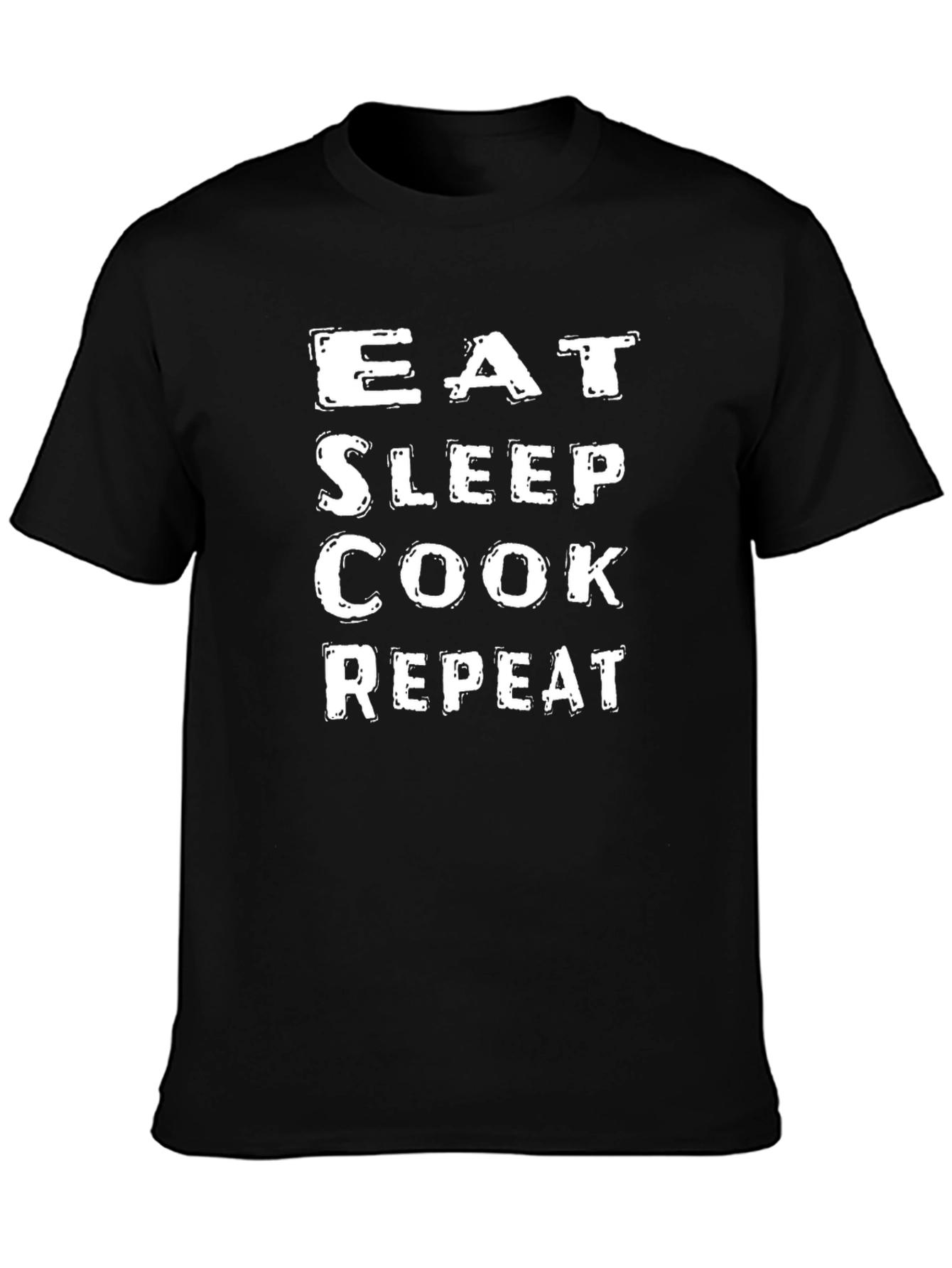 Eat Sleep Cook Repeat Black T-Shirt