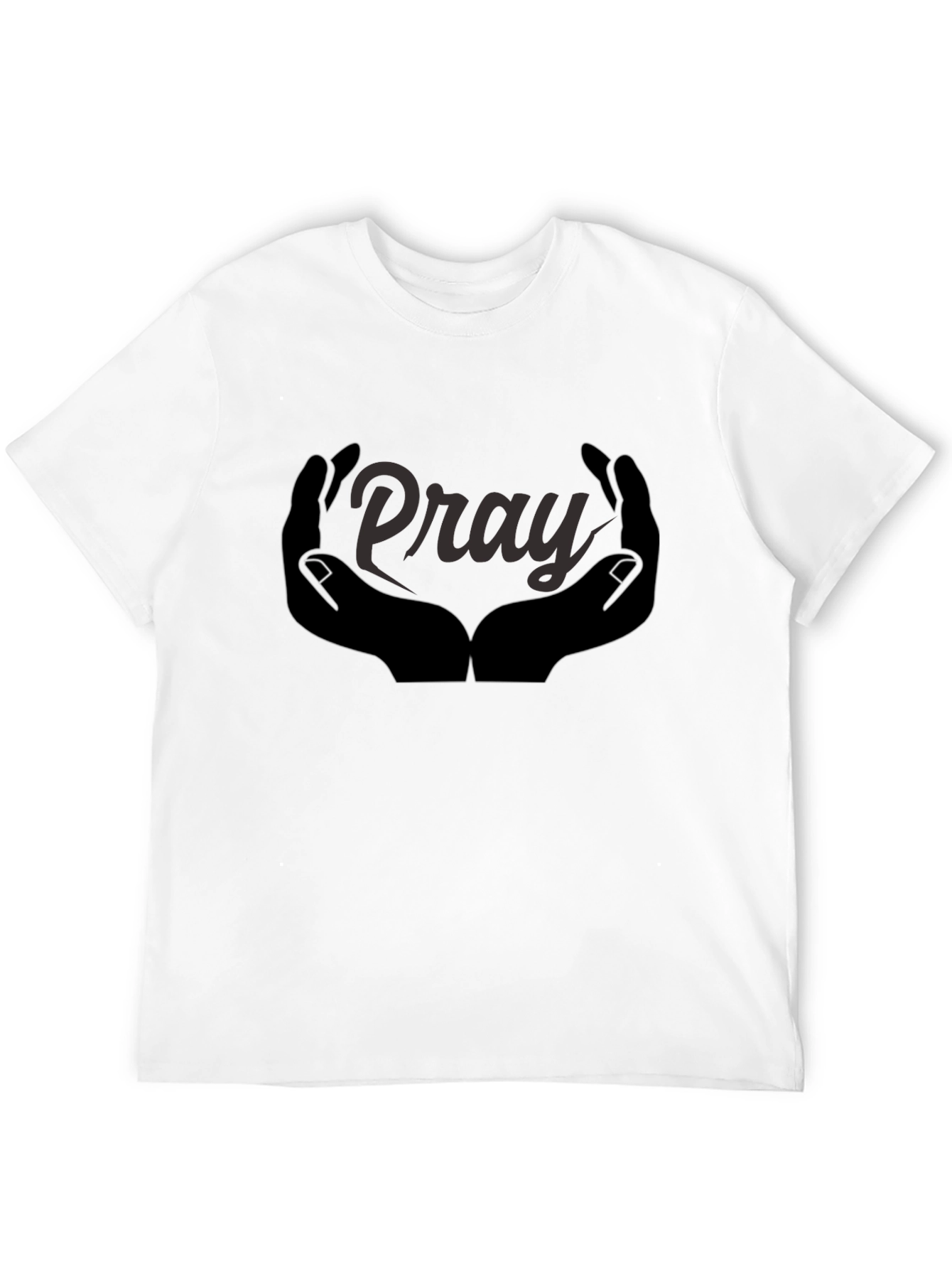 Pray Hands Graphic Tee - Black Cotton Comfort