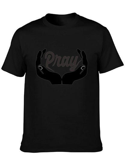 Pray Hands Graphic Tee - Black Cotton Comfort