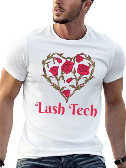 Lash Tech Rose Heart Graphic T-Shirt