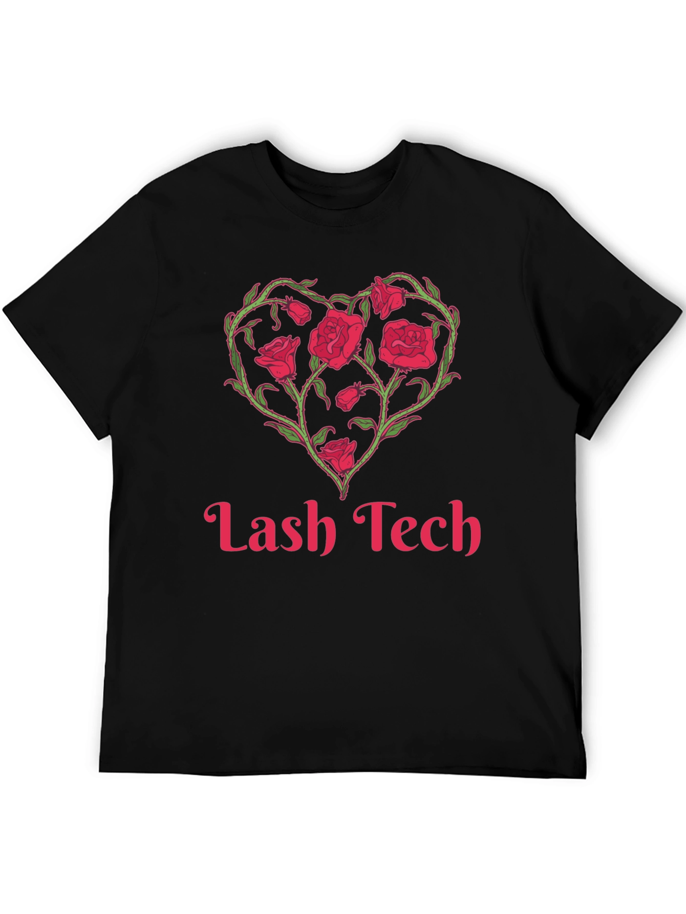Lash Tech Rose Heart Graphic T-Shirt