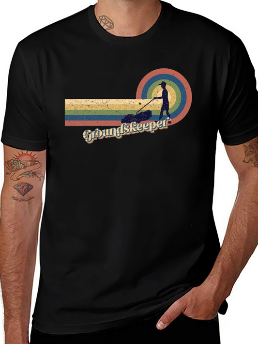 Groundskeeper Retro T-Shirt - Lawn Care Vintage Design