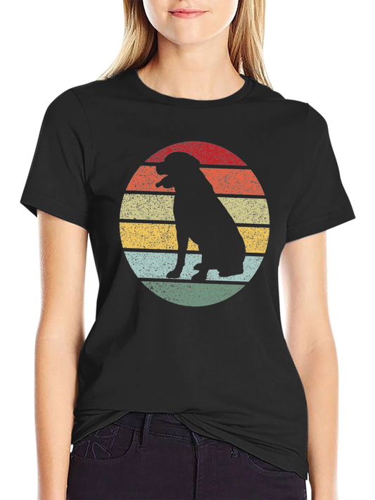Retro Dog Silhouette T-Shirt - Vintage Style Graphic Tee