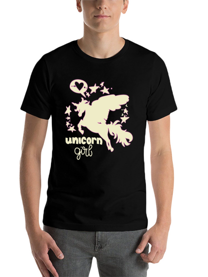 Unicorn Girl Black Graphic Tee