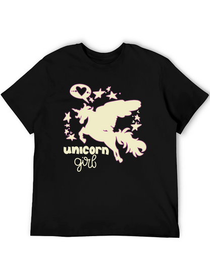 Unicorn Girl Black Graphic Tee