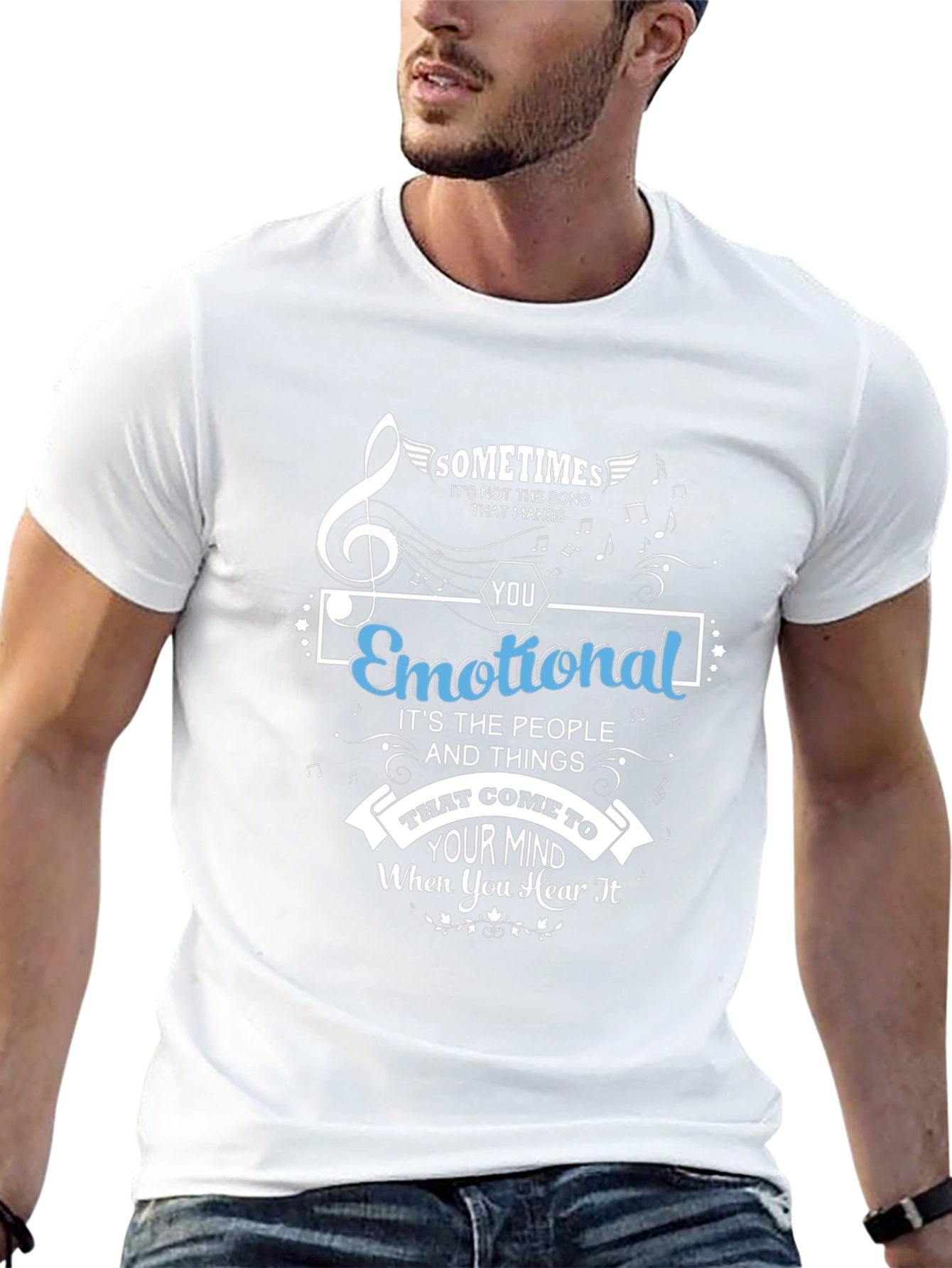 Emotional Song Black Graphic T-Shirt