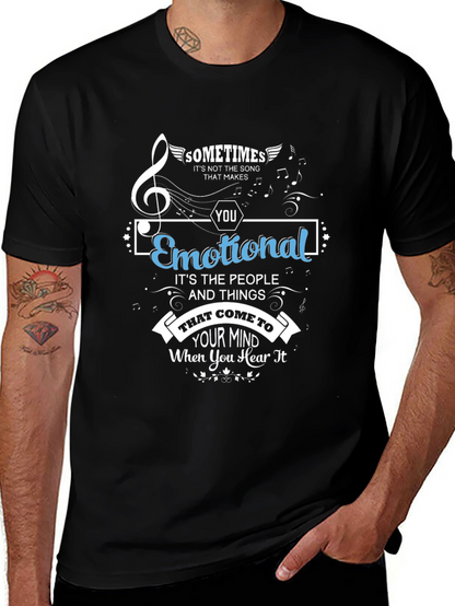 Emotional Song Black Graphic T-Shirt