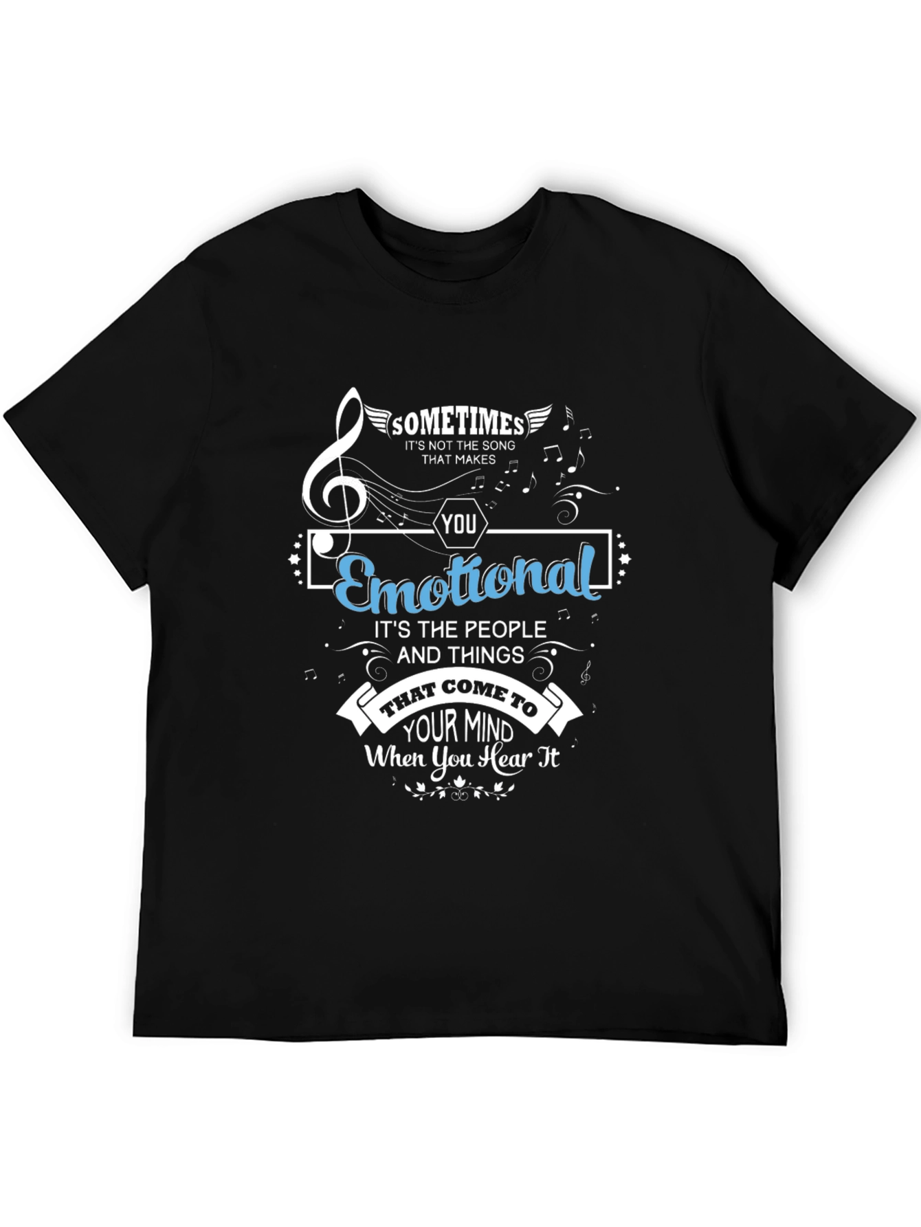 Emotional Song Black Graphic T-Shirt