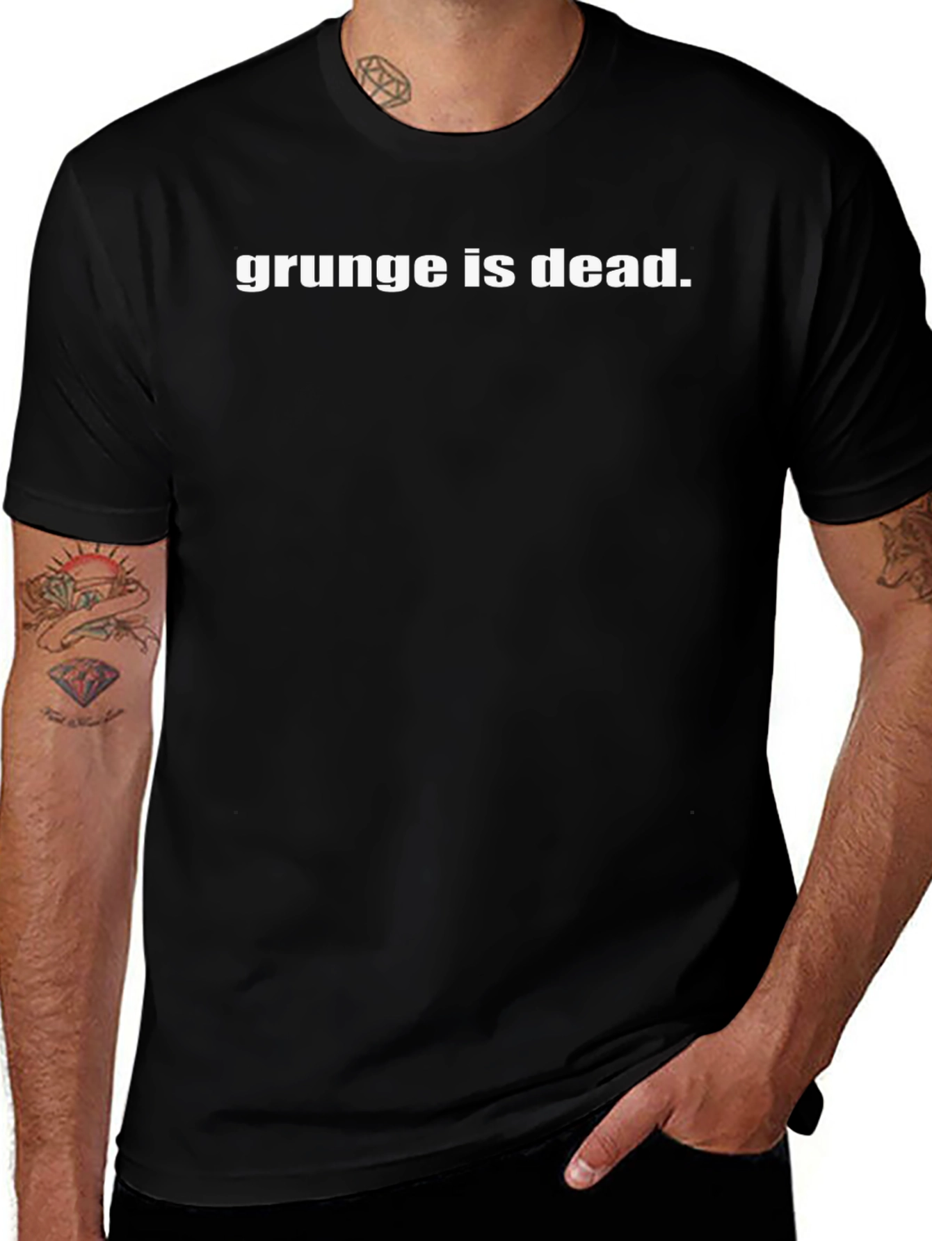 Grunge is Dead T-Shirt - Black Cotton