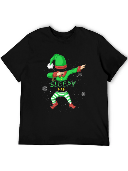 Sleepy Elf Dabbing Christmas T-Shirt