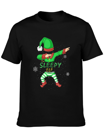 Sleepy Elf Dabbing Christmas T-Shirt