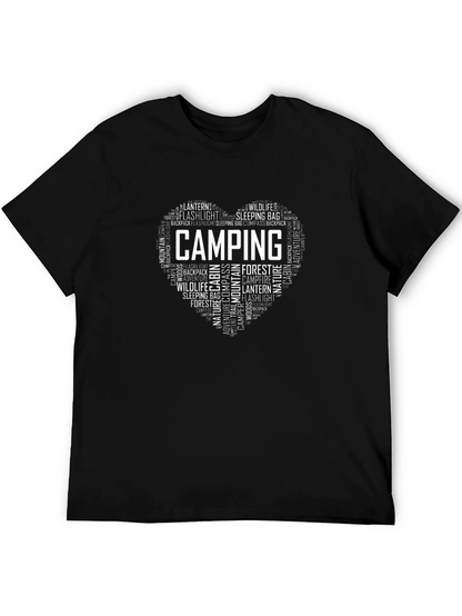 Camping Word Art Heart T-Shirt