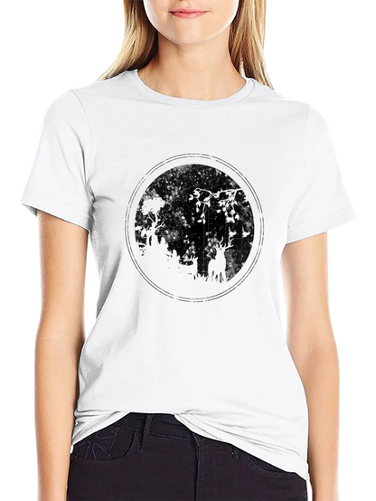 Nature Circle Graphic Tee - Black Cotton Blend