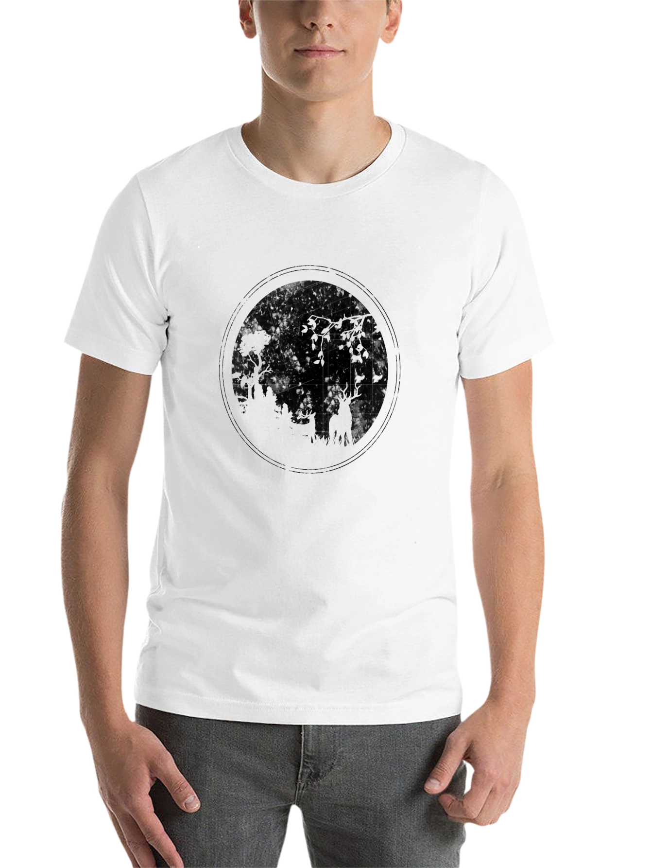 Nature Circle Graphic Tee - Black Cotton Blend