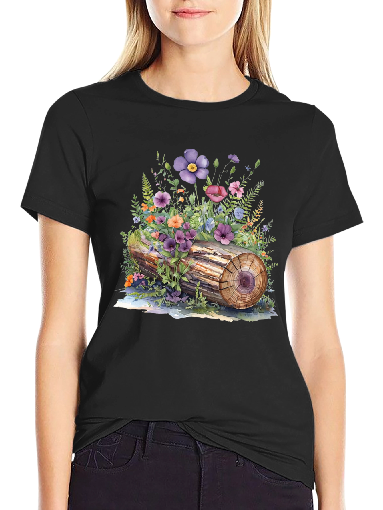 Floral Log Graphic Tee