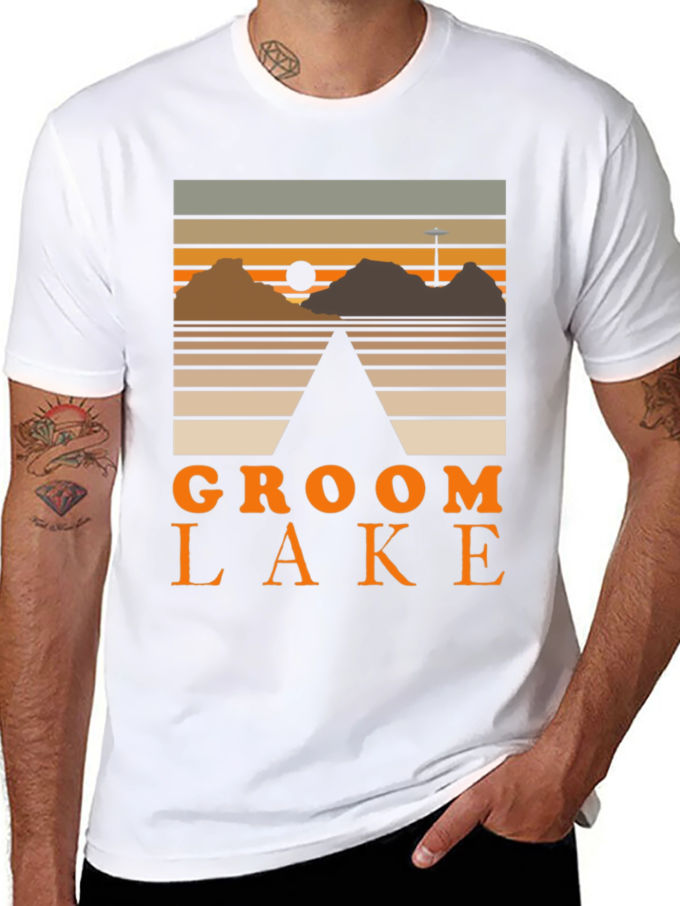 Groom Lake Graphic Tee - Retro Alien Conspiracy Shirt