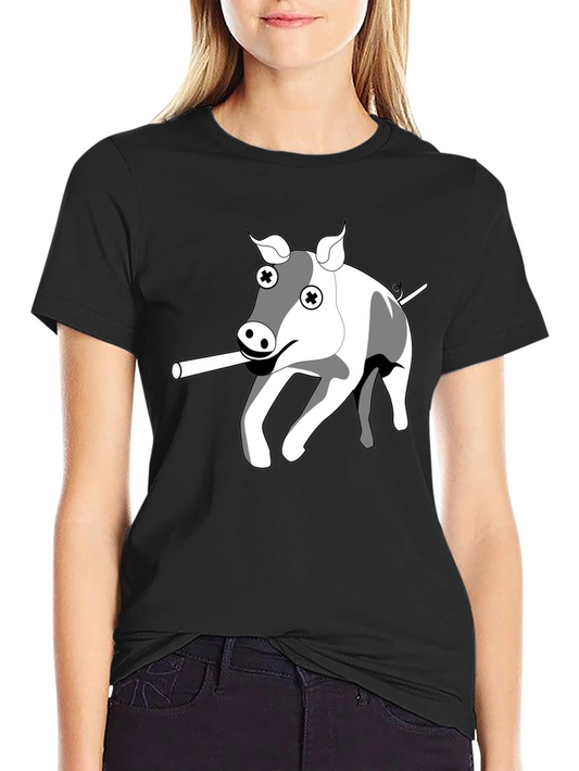 Cartoon Pig T-Shirt - Unique Graphic Tee