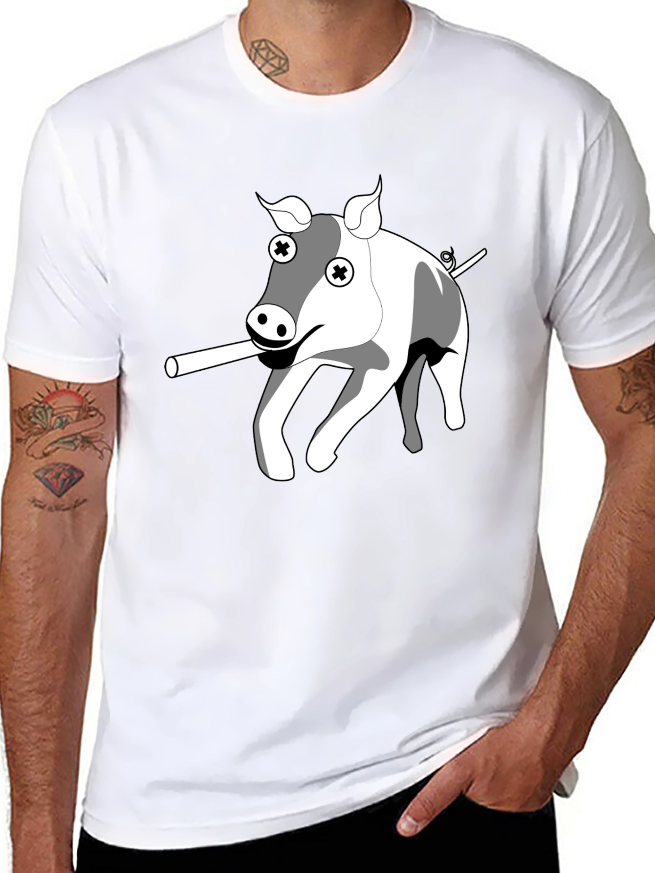 Cartoon Pig T-Shirt - Unique Graphic Tee