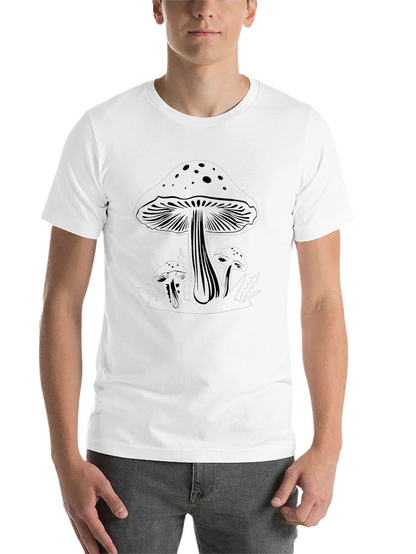 Mushroom Graphic Tee - Black Casual T-Shirt