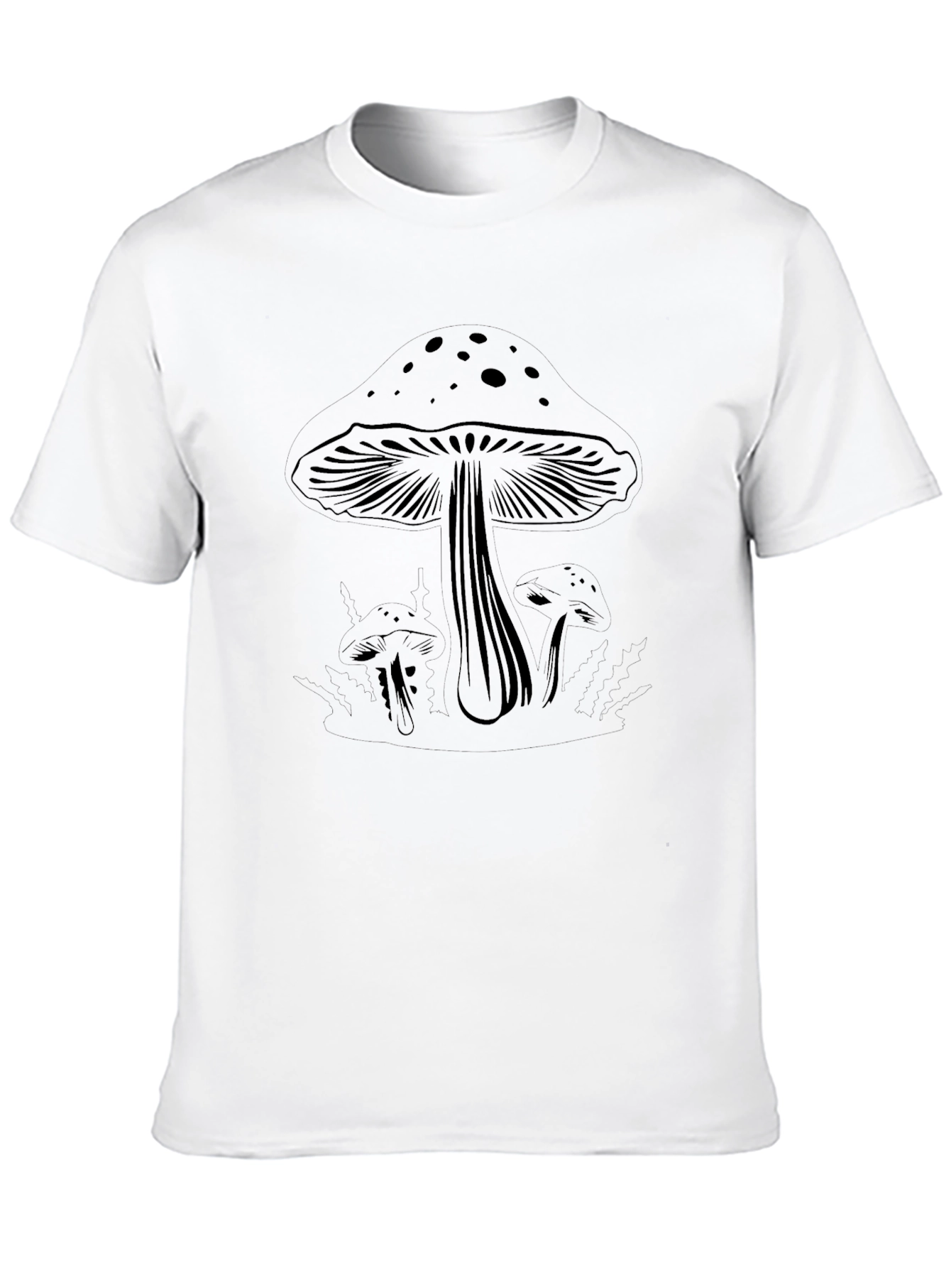 Mushroom Graphic Tee - Black Casual T-Shirt