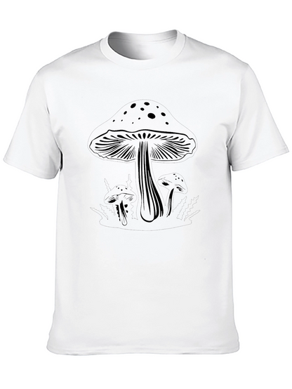 Mushroom Graphic Tee - Black Casual T-Shirt