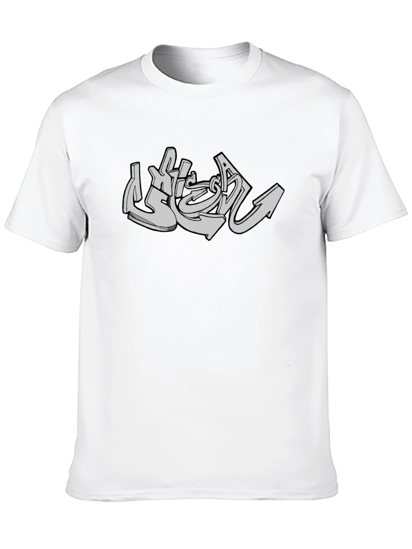 Urban Graffiti Style Graphic Tee - Black