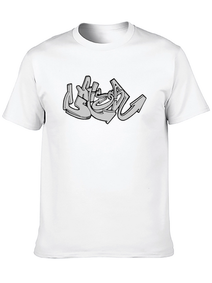 Urban Graffiti Style Graphic Tee - Black