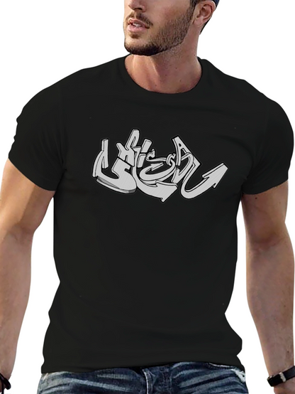 Urban Graffiti Style Graphic Tee - Black