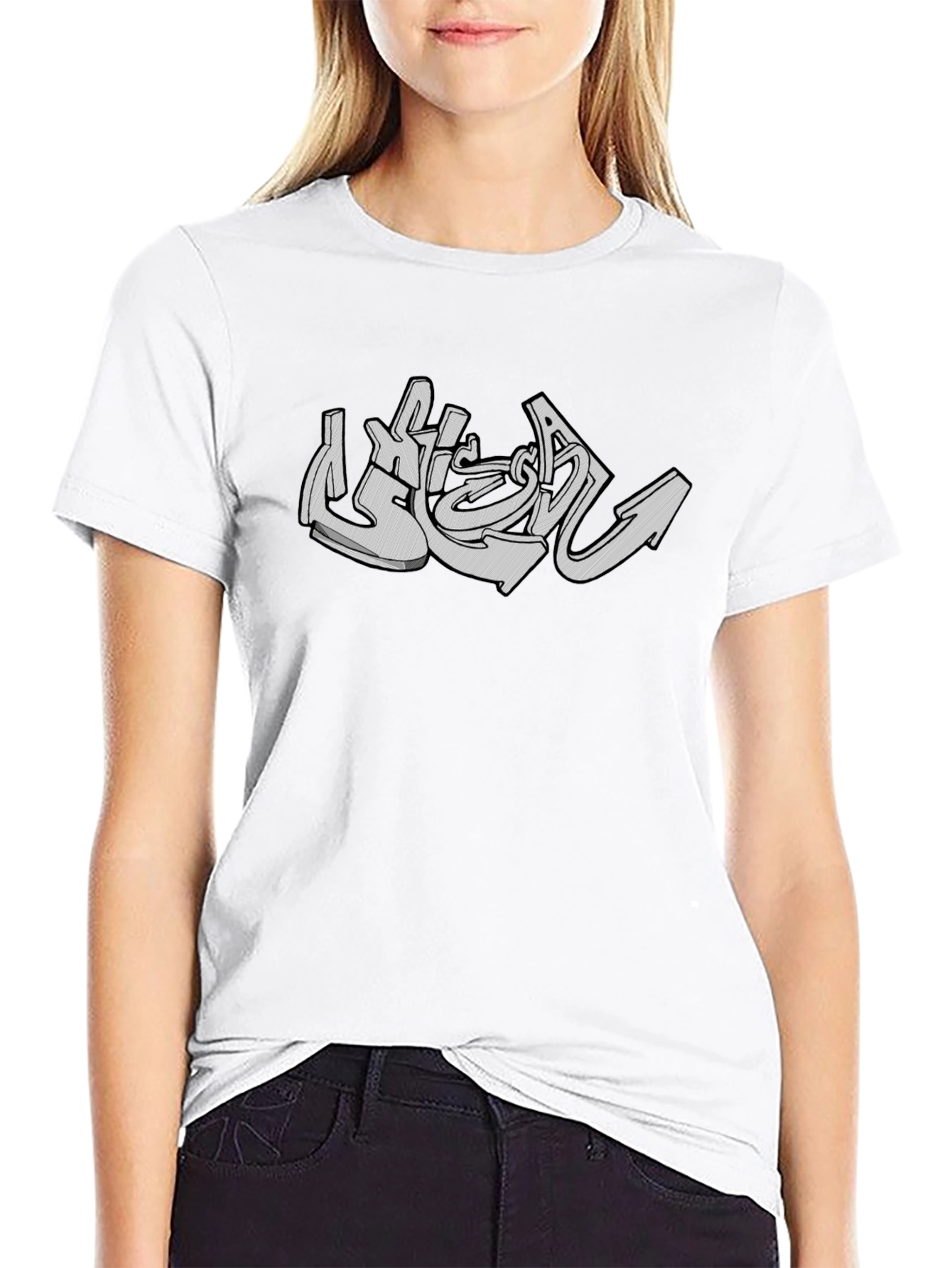 Urban Graffiti Style Graphic Tee - Black