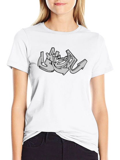 Urban Graffiti Style Graphic Tee - Black