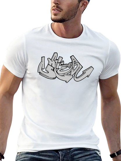 Urban Graffiti Style Graphic Tee - Black